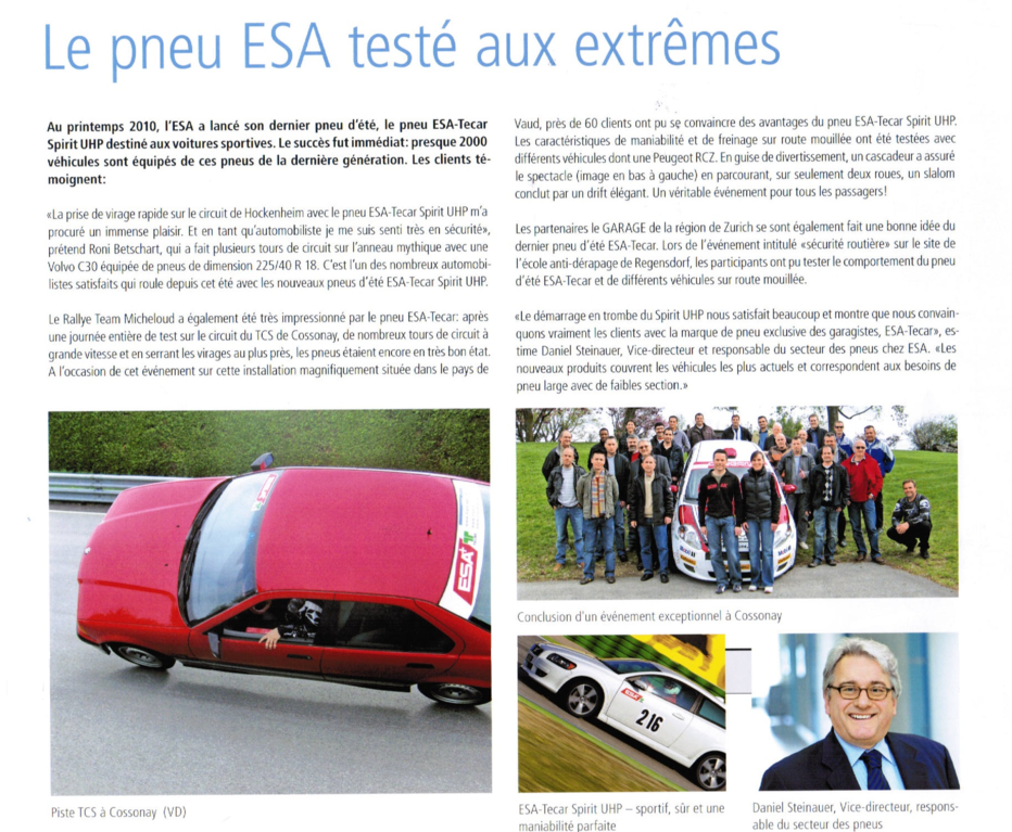 Le pneu ESA testé aux extrêmes
